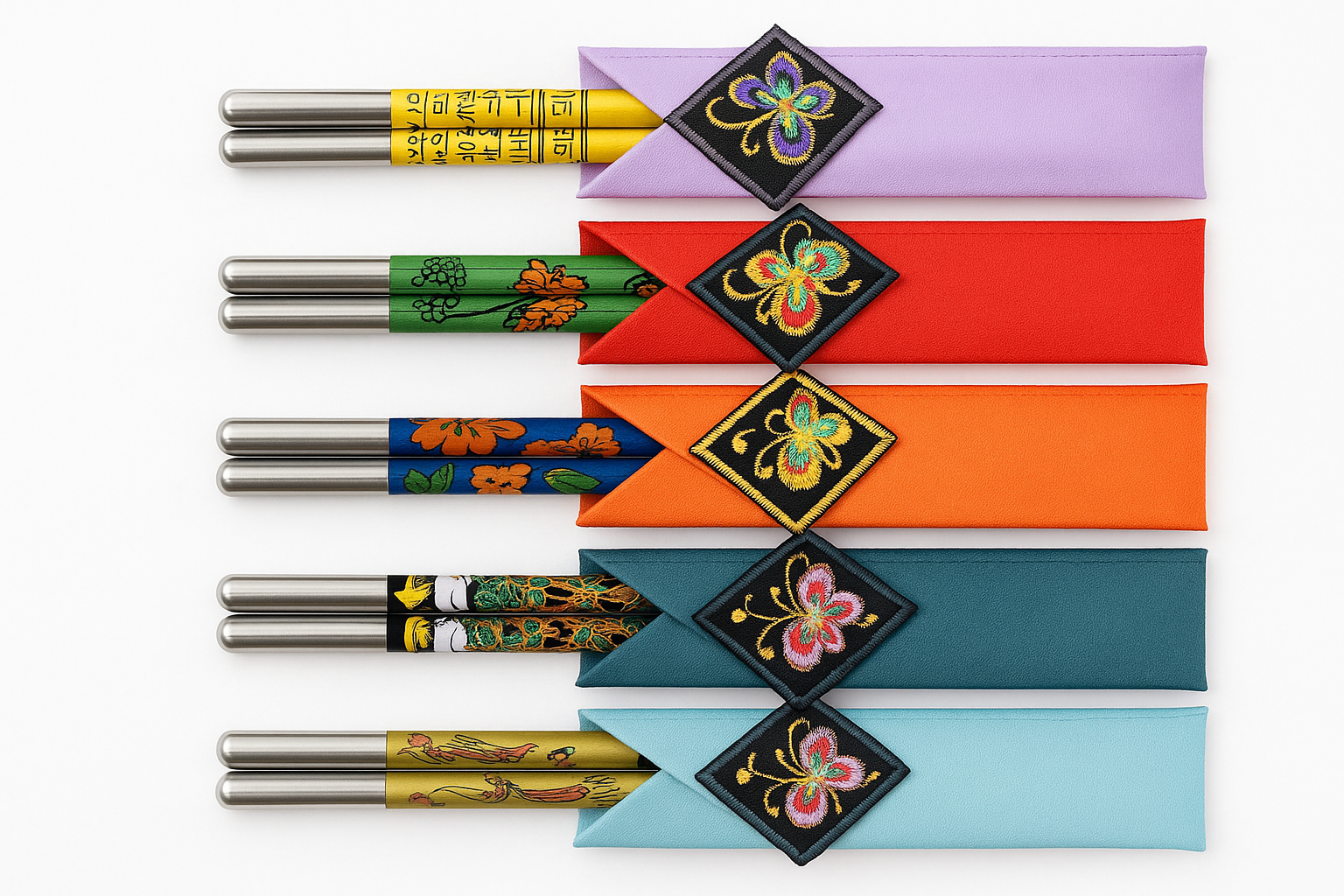 I Love Korea 젓가락 패키지 - 5개 세트 한국 전통 젓가락