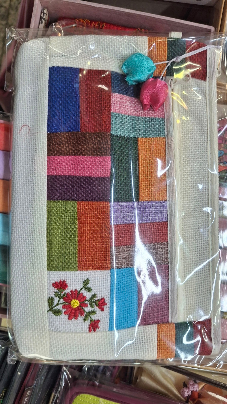 한국 전통파우치 - 대형 (20cm x 10.5cm) 여행용 파우치 (중)