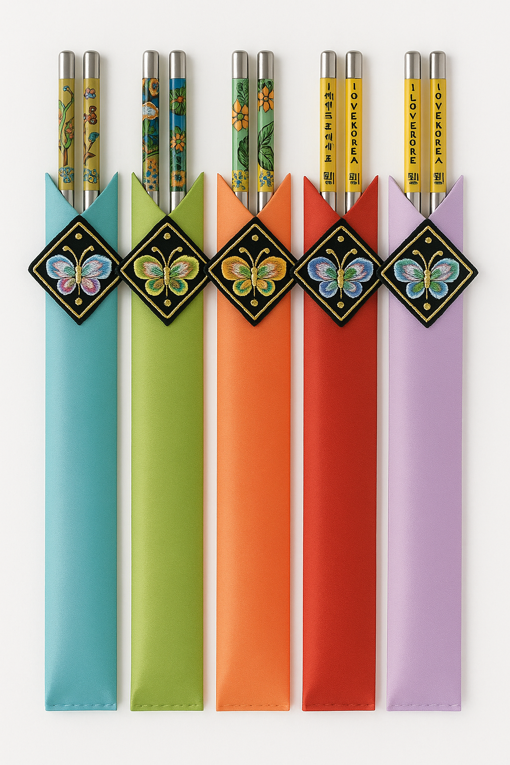 I Love Korea 젓가락 패키지 - 5개 세트 한국 전통 젓가락